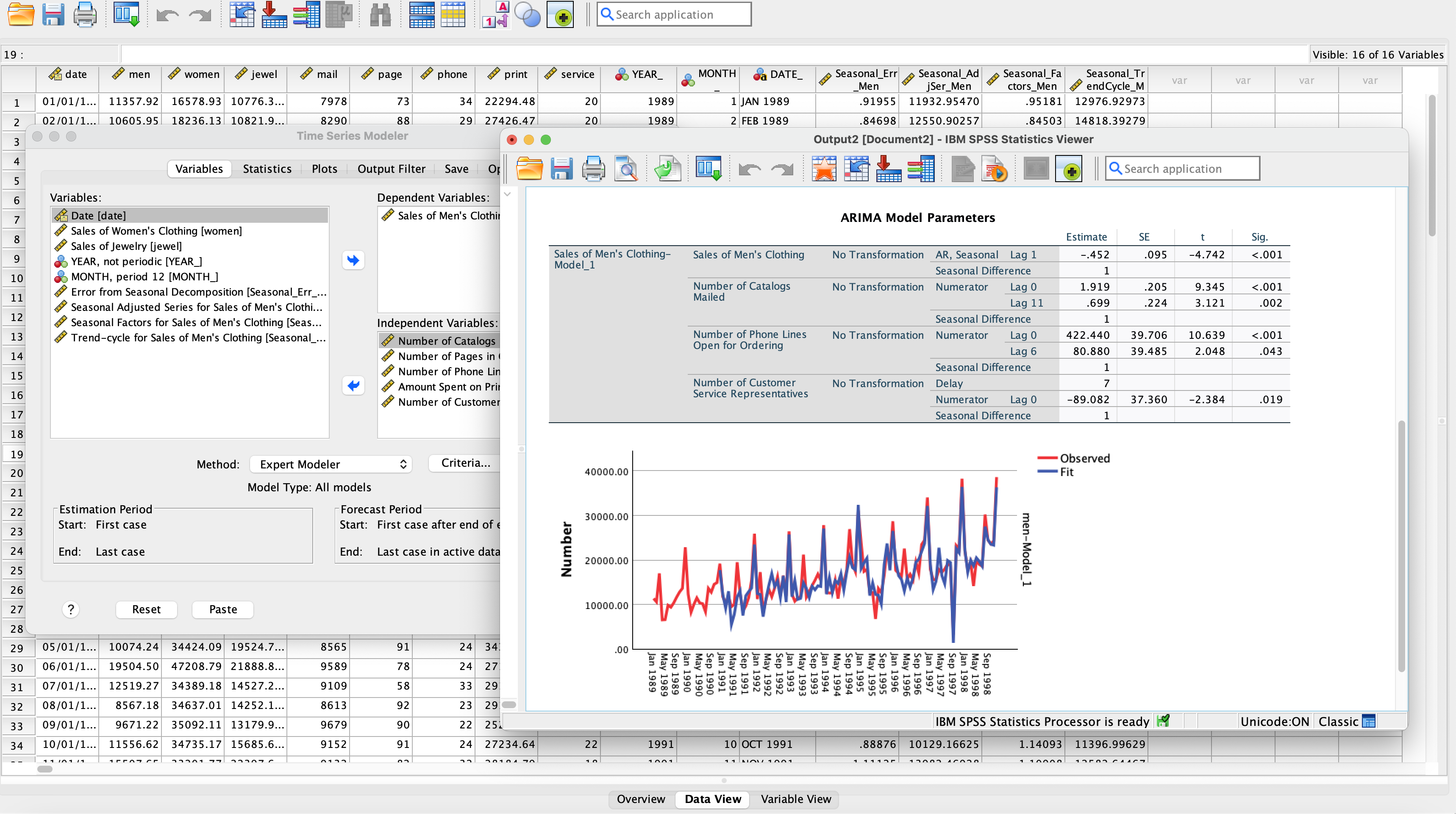 screenshot of IBM SPSS Statistics